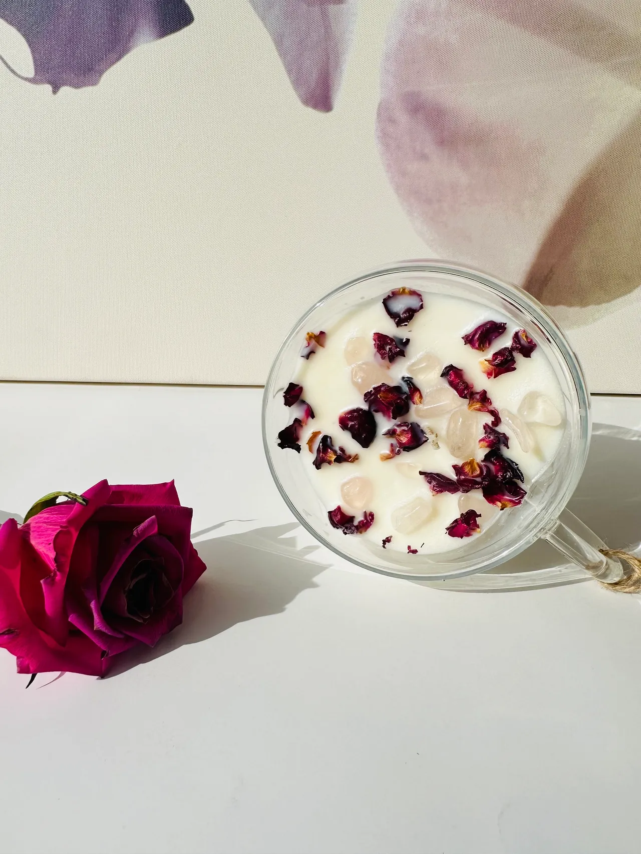 Rose Petal Crystal Candle - view 2